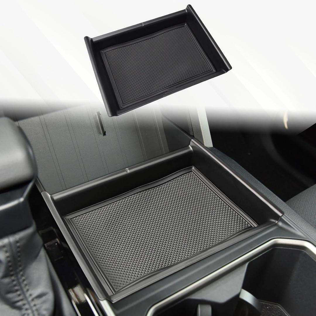 Center Console Organizer Compatible with Toyota Tundra 2022-2025 Accessories, Armrest Secondary Storage Holder Box Insert Tray for Tundra SR SR5 Limited TRD PRO, Black