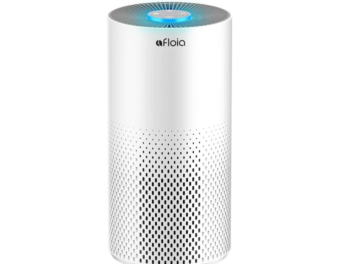 Afloia Air Purifiers for Home Bedroom Large Room Up to 1076 Ft², 3-Stage Filter Cleaner Odor Eliminator, Remove Pets Dust Dander Hair Allergy Mold Pollen Smoke Smell, Quiet 22 dB, 7 Colors Night Light