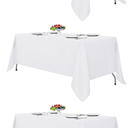Fitable White Tablecloths for Rectangle Tables, 3 Pack - 70 x 120 Inches - Reusable and Washable Table Clothes for 6-8 Ft Tables, Polyester Fabric Table Covers for Wedding, Party, Banquet