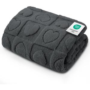 Luciphia Small Dog Blanket Washable Pet Bed Cover Soft Fluffy Puppy Blanket with Premium Fleece 300GSM Cozy Calming Cat Blankets for Indoor Cats Grey 41x31 inch