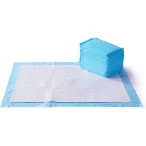 Amazon Basics Super Absorbent Dog and Puppy Potty Pads, Leak-Proof 5-Layer Design with Quick-Dry Surface for Housebreaking, Heavy Duty Absorbency, X-Large, 28 x 34 Inch, Blue & White, 25-Pack