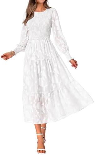 BTFBM Wedding Guest Dresses for Women Fall Fashion 2025 Casual Long Sleeve Floral Maxi Boho Homecoming Dress S