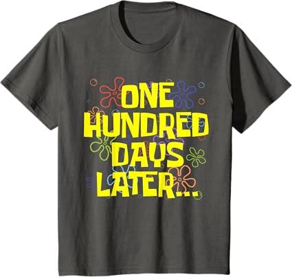 One Hundred Days Later 100th Day of School Teacher Student T-Shirt Education Education Funny Kids Sponge Flower Graphic, Size M