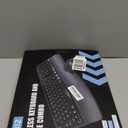 Wireless Keyboard and Mouse Combo, Wave Keys Full-Sized Ergonomic Keyboard with Cushioned Plam Rest, Phone Holder, Comfortable Natural Typing, 2.4G Cordless Set for Computer, Laptop, PC, Mac, Windows (Black)