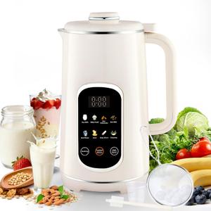 40oz Nut Milk Maker Machine, 8-in-1 LED Panel Touch Screen Soy Milk Maker for Homemade Almond, Soy & Oat, Plant-Based and Dairy Free Beverages with 12H Delay Start & Self-Cleaning (White)