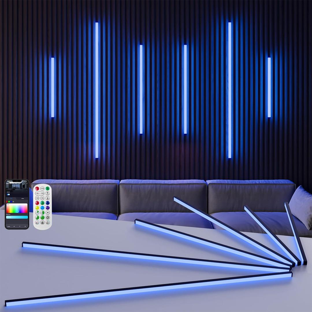 Smart RGB Slat Wall Lights for Panel-6PCS Recessed LED Lighting