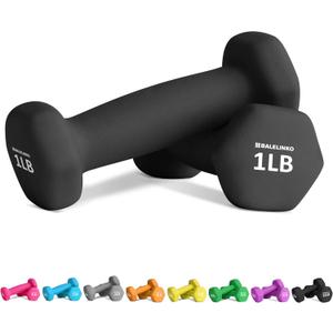 Balelinko Home Gym Equipment Workouts Strength Training Weight Loss Pilates Weights Yoga Sets Weights for Women, Men, Seniors and Youth (Black)