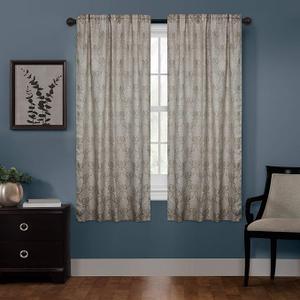 Zenna Home Smart Curtains Light Blocker Taupe Moroccan Tile Rod Pocket Panel 63 Length, Tan