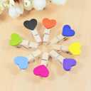 50 Pcs Mini Heart Wooden Clips Clothespins Photo Paper Peg Pin Craft Decoration Clips Laundry Storage Organization
