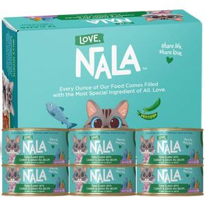 LOVE, NALA - Tuna Flaked with Carrot & Green Pea in Broth - 24 Pack, 4.8 lbs - Natural Adult Cat Wet Food Flaked -Grain Free, Non-GMO, Lean Protein, Added Minerals & Vitamins (EXP 03/02/29)
