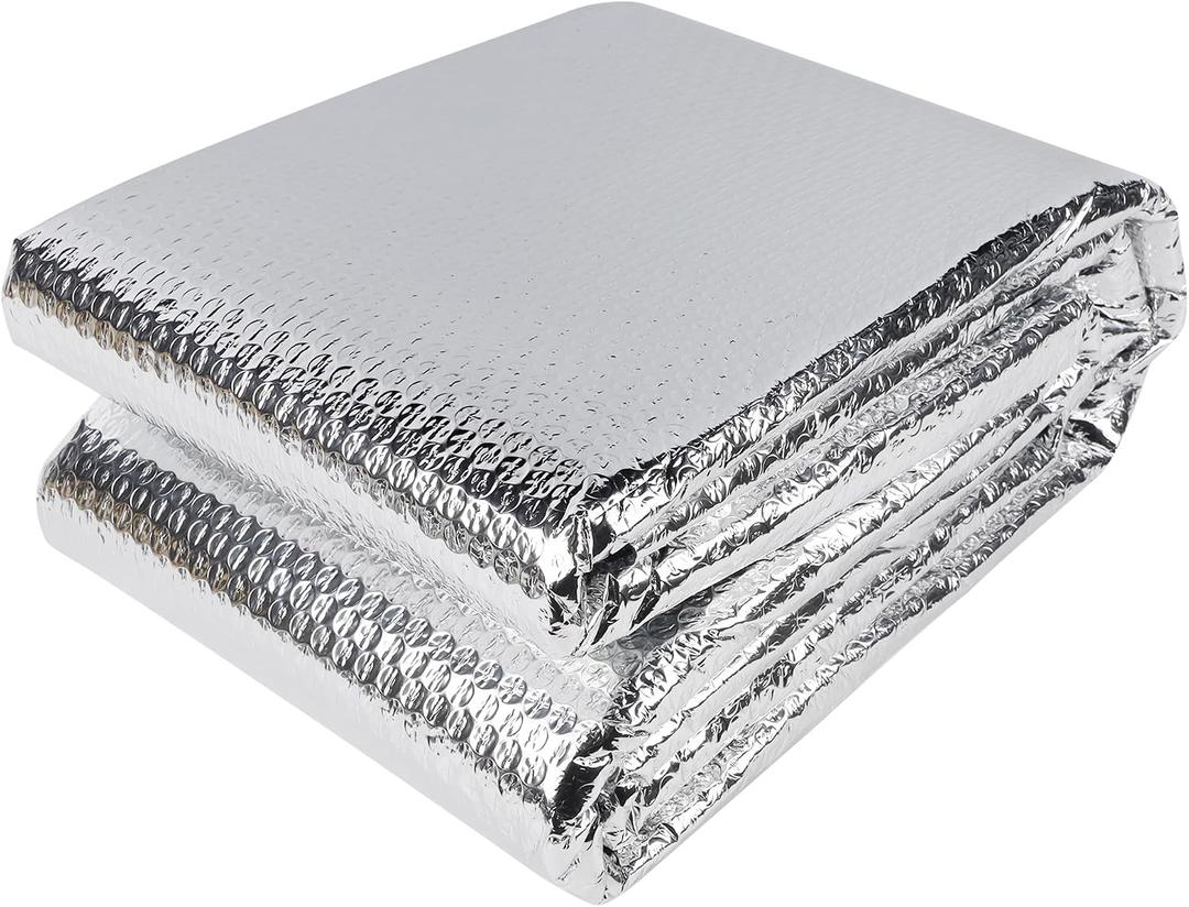 winemana Window Insulation Roll, 59IN x 8FT Reflective Heat Shield Bubble Film, Double-Sided Aluminum Foil Insulation, Weatherproof Garage Door Cover for Windows, RV, Basement, Winter & Summer