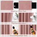 Guken 100% Linen Blackout Curtains 120 Inch Length 2 Panels Set for Living Room Bedroom Back Tab Thermal Insulated Black Out Linen Drapes Room Darkening Window Curtains 120 Inches Long, Ash Rose