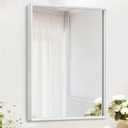 AAZZKANG Wall Mirror Large Rectangular White Mirrors with Metal Frame for Farmhouse Bathroom Bedroom Living Room Entryway Hanging Vertically or Horizontally 20"x16"