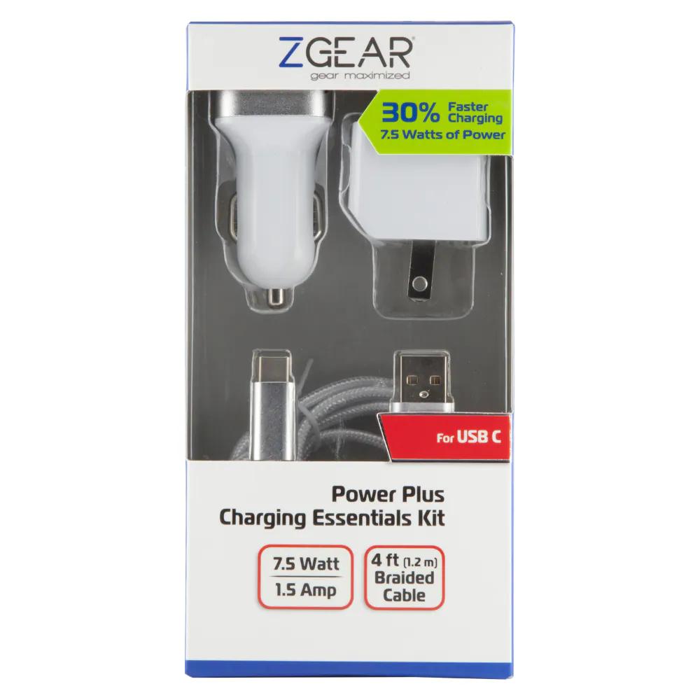 ZGear 7.5-Watt 1.5-Amp Power Plus Charging Essentials Kit for USB C® Tip - White