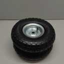 (2 Pack) RRQ 10 Inch Pneumatic Wheel 4.10/3.50-4 Tire, 10" Pneumatic Wheels with 5/8" Bearings,2.2" Offset Hub for Garden Cart, Hand Truck, Lawn Cart, Mower