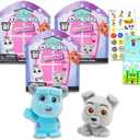 Disney Doorables Blind Bags Set - Bundle with 3 Disney Fuzzified Doorables Mini Figures for Kids, Adults Plus Stickers | Disney Doorables Exclusive Flocked Figures Series
