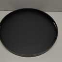 FramePro Large Round Wooden Coffee Table Trays 20" - Multi-Functional Home Decor Ottoman Serving Platter Black