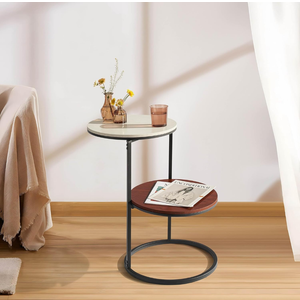 Round Side Table, Modern End Tables Living Room Furniture, Wood Nightstand Small Bedside Table, Unique Accent Tables Bedroom Furniture,Farmhouse Small Couch Side Table,Modern End Table Kids Room
