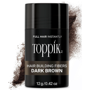 Toppik Hair Building Fibers, Dark Brown, 12g Fill In Fine or Thinning Hair, Instantly Thicker, Fuller Looking, 9 Shades for Men & Women, Keratin Protein Formula