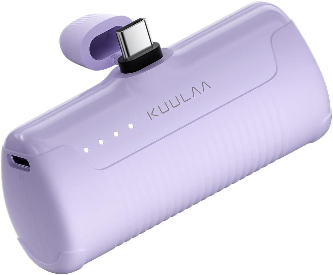 Kuulaa Portable Charger USB C Power Bank 4500mAh Small Portable Phone Charger Android Compact Plug in Battery Pack Portable Compatible with iPhone 15, Samsung Galaxy, Moto, LG, Pixel