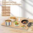 Food Warming Mat  Fast Heating Electric Warming Tray with 7 Temp Settings, 11-Hour Timer & Auto Shut-Off, Foldable Silicone Mat with Child Lock, Portable Warming Pad for Buffets, Holidays  Brown