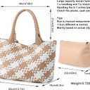 Woven Shoulder Bags for Women, Top Handle Tote Bag Vegan Leather Handbag