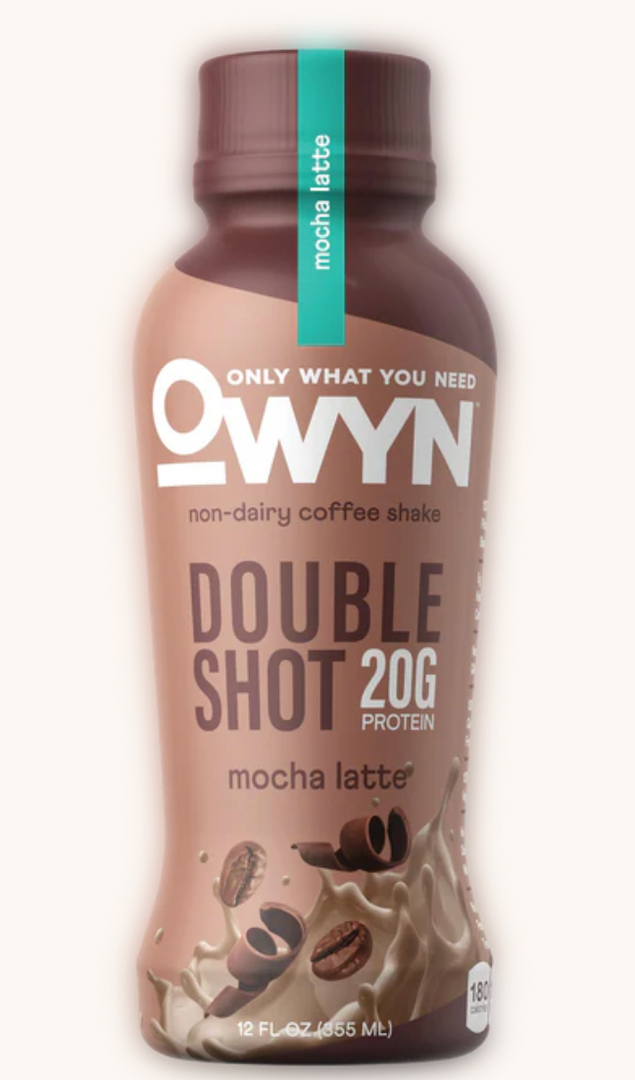 OWYN Double Shot, Mocha Latte Protein Shake, 20g. Protein, 12fl oz. Best By 09/19/26