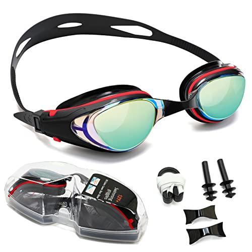 Body+ Nearsighted Swim Goggles, Polarized Swimming Goggles Anti-Fog, UV Protection, Dual Strap, Auto Buckle, Mirror/Non-Mirror Lens