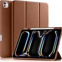 Akkerds for iPad Pro 13 Inch Case (M5/M4) 2025/2024 with Pencil Holder | Slim Trifold Stand Protective Cover with Soft TPU Back for iPad 13 Pro Case, Auto Wake/Sleep (DarkBrown)