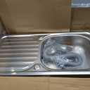 Outdoor Sink with Hose Hook Up, Free Standing Stainless Steel Utility Sink, Single Bowl Portable Sink Hand Wash Station for Camping, Backyard, Garden, Kitchen, Garage