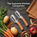 2pcs Stainless Steel Vegetable Peeler with Wooden Handle, Sharp Fruit Peeler for Kitchen, Multifunctional Potato Peeler with Can Opener, Ergonomic Non-Slip Grip for Home Cooking, Restaurant, Camping