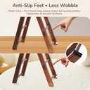 MORITECK 3-Tier Wooden Cupcake & Dessert Display Stand with Swing Frame – Rustic Torch-Finished Pine, Extra Wide 5.1" Trays, Pre-Assembled with Anti-Slip Pads, Party & Wedding Cake Holder