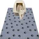 Saillong Cat Litter Mat XL, 36 x28 Non-Slip and Stable Cat Litter Box Mat Contains Mess from Box, Protects Floor, Urine-Proof, Machine Washable, Soft on Kitty Paws, Absorbent, Waterproof(Grey Stripe)