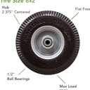 Marathon 33102 8x2" Flat Free, Hand Truck / All Purpose Utility Tire on Wheel, 2.375" Centered Hub, 1/2" Bearings