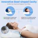 AlignCore Cervical Neck Pillow - Ergonomic Firm Memory Foam Bed Pillows for Sleeping, Neck Pillows for Pain Relief, Back and Side Sleeper Pillow (White with Gray Surface)