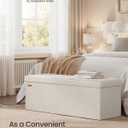 SONGMICS Foldable Storage Ottoman with Flipping Lid, 43.3 Inch Velvet Bench, 15"D x 43"W x 15"H