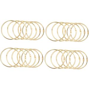 24pcs Metal Shower Curtain Hooks Heavy Duty Round Curtain Rings for Bathroom Easy Glide Replacement Hooks Multi-Functional Bath Drape Loops (Golden)