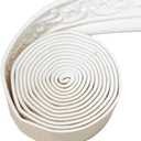 WAPANE 360" x 3.1" Peel Stick Foam Molding Trim Self Adhesive, Crown Molding Wallpaper Border Flexible, 3D Wall Edging Lines Foam Baseboard, Wall Trim for Home, White, 4PC