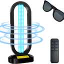 UV Light Sanitizer,4-Speed Timing and Remote Control UVC Home Disinfection Device,Portable Ultraviolet Light Sanitizer for Bed Bugs and Dust Mites,UV Lamp for Whole Room,Black