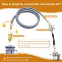 Propane to Natural Gas Conversion Kit for Grill Compatible with weber genesis, genesis II, spirit and spirit II etc,10FT 1/2" Natural Gas Conversion Kit with Regulator for weber Grills