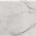 Marble Bathroom Mat Rugs Abstract White Gray Marble Texture Microfiber Faux Cashmere Thick Plush Bath Mat Non-Slip Water Absorbent Bath Carpet for Bathtub Bathroom Floor Tub 16X24 Inch