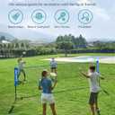 SONGMICS Badminton Net, Height Adjustable Volleyball Net, Pickleball Net for Junior Tennis, Kids, Indoor Outdoor Court, Foldable Nylon Net with Poles 10ft/13ft/16.5ft Wide