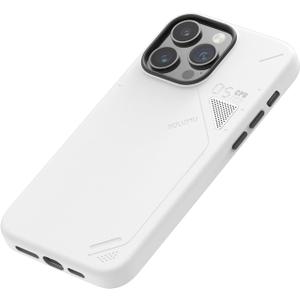 Aulumu Vegan Leather for iPhone 14 Pro Max Magnetic Case [Unique Cooling Window] - Compatible with Magsafe [Metal Individual Buttons] - A05 White