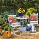 DFXSZ Outdoor Throw Pillow Covers 18x18 Inch Set of 2 Waterproof Spring Summer Geometric Elegant Burnt Orange Outdoor Pillow Covers for Patio Funiture Garden Couch 168D18