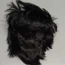 Short Black Wigs for Men Layered Natural Curly Synthetic Replacement Full Wig for Male Daily Wear Party Cospaly Costume Halloween