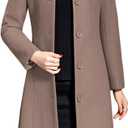 Women's Wool Trench Coat Winter Long Thick Overcoat Walker Coats (Medium, Camel)