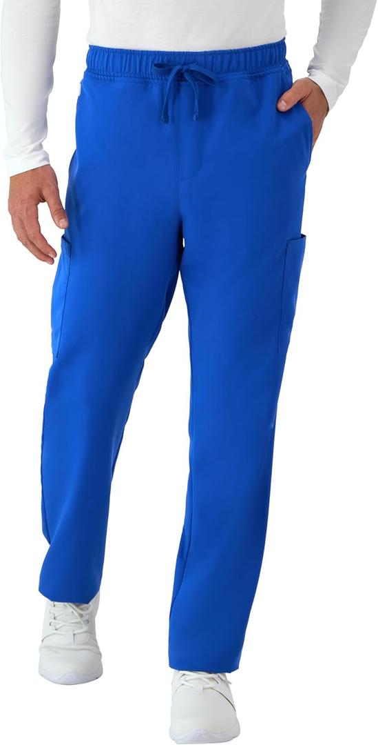 Hanes Men's Scrubs Healthcare Pants, Scrub Pants for Men, Moisture-Wicking & Odor Control, 5 Pockets (Blue, M)