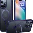 TORRAS Ultra Magnetic Ostand for iPhone 15 Pro Case [Fit for MagSafe] [Sturdy Stand & Ring Holder] Mil-Grade Shockproof Matte Anti-Scratch Slim Protective Kickstand Phone Case, Purple 6.1"