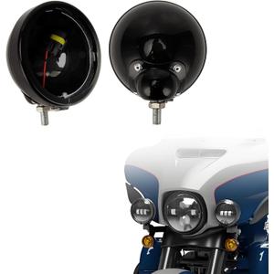PSLER 4.5 Inch Fog Light Housing Bucket Bracket Motorcycle Passing Light Housing Bucket Bracket Mount fit for Tousing Electra Glide Black