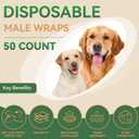 Dog Diapers Male,50 Count X-Large Adjustable Male Dog Diapers Disposable, Dog Belly Bands for Doggie & Puppy, Male Dog Wraps, Super Absorbent & Wetness Indicator